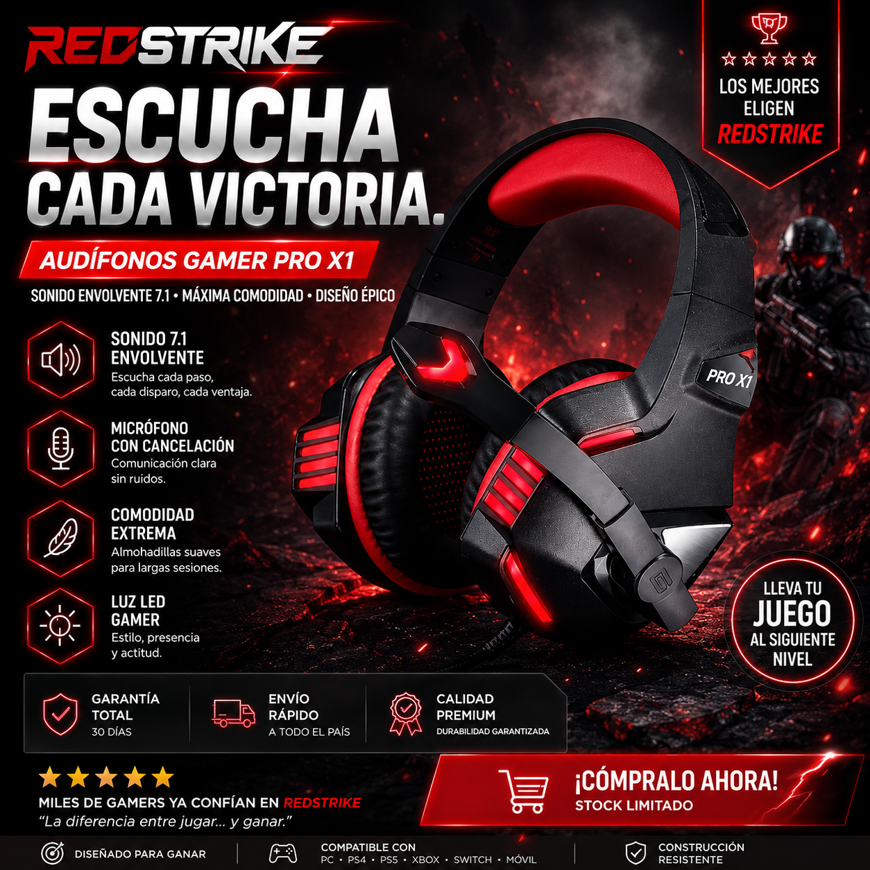 Audífonos RedStrike PRO X1